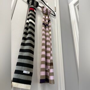 Nine West Black and Pink Striped Scarves